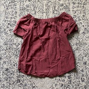 Maroon Off the Shoulder Top